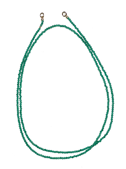 2.5mm Faceted Green Onyx Doubled Necklace