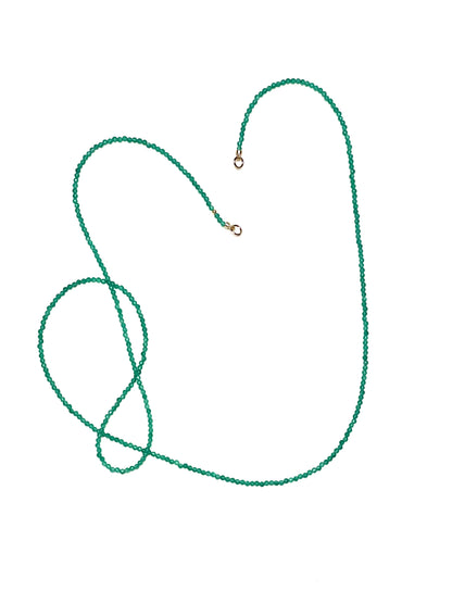 2.5mm Faceted Green Onyx Doubled Necklace