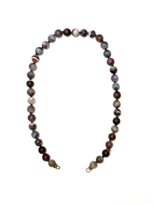 10mm Matte Botswana Agate Necklace