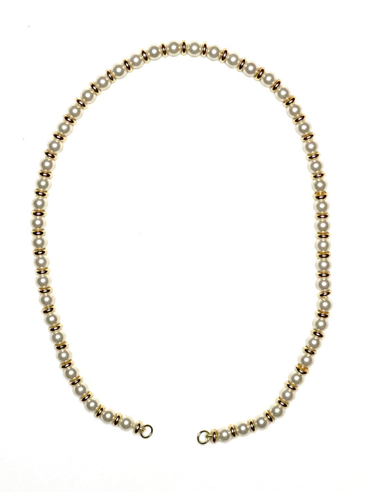 6mm Cultured Pearl With Gold Filled Disk Spacers Necklace