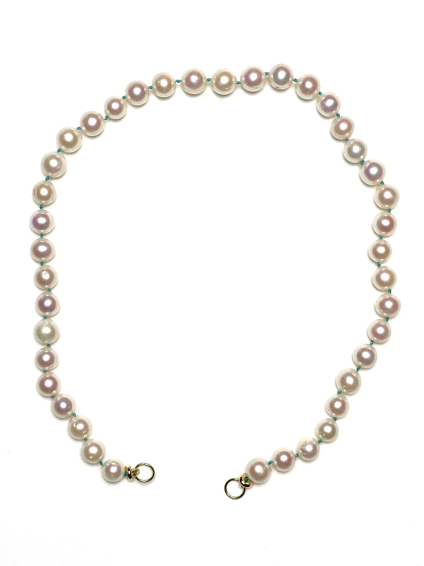 10mm Fresh Water Pearls on Turquoise Thread Necklace (Copy)