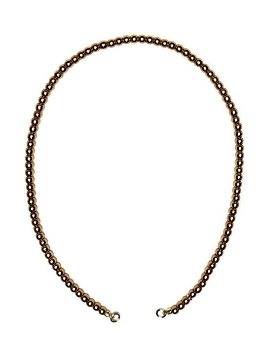 4mm Round Matte Gold Hematite Necklace