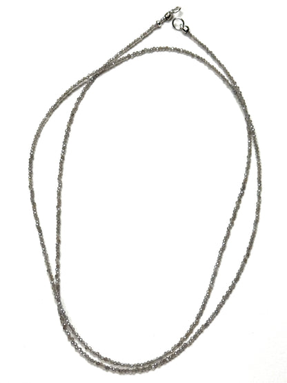 2mm Micro-Faceted Labradorite Double Wrap Necklace