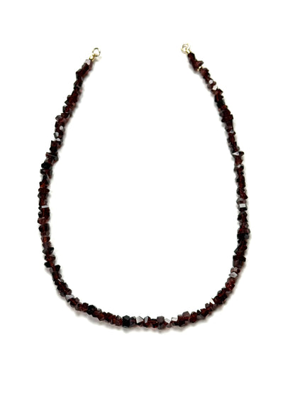 4-7mm Natural Mozambique Garnet Faceted Nugget Necklace