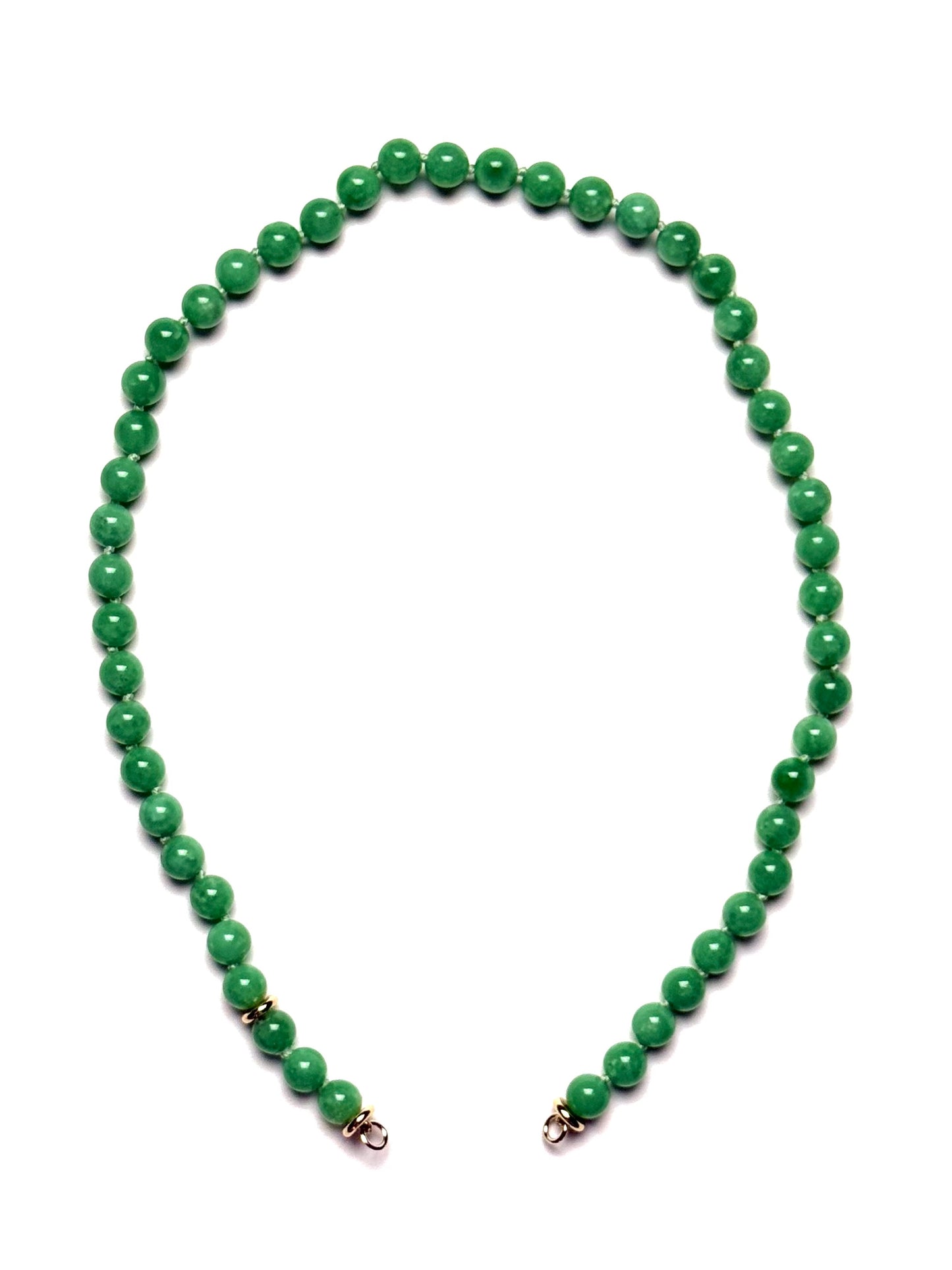 8mm Natural Green Round Angelite Necklace