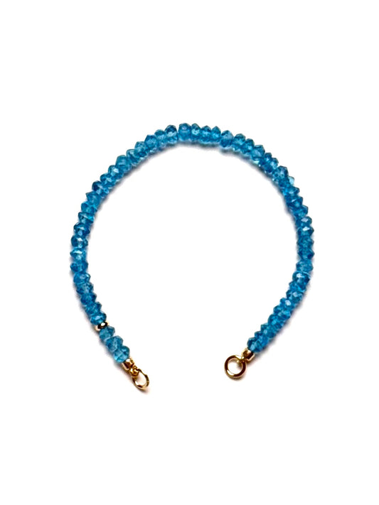 4mm Sky Blue Faceted Topaz Bracelet/Extender