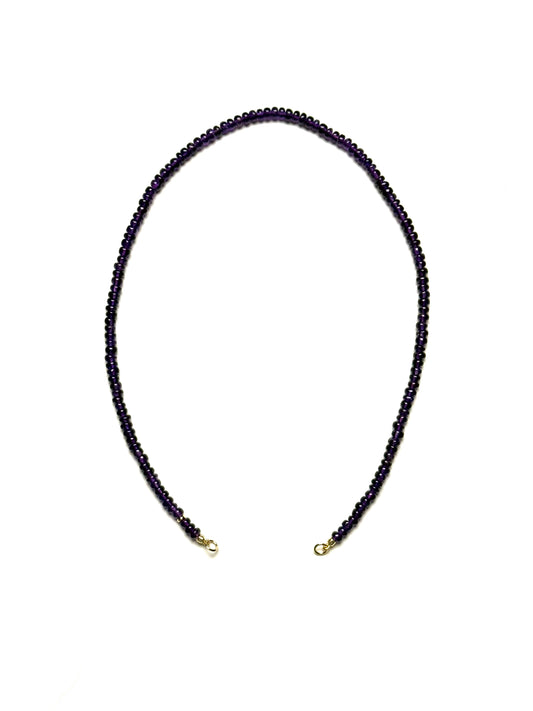 5mm Smooth purple Amethyst Rondelle Necklace