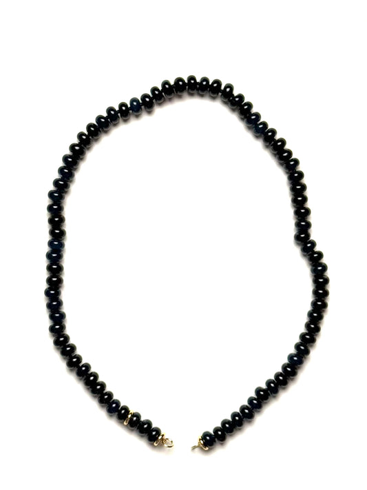 8x5mm Midnight Blue Jade Rondelle Necklace