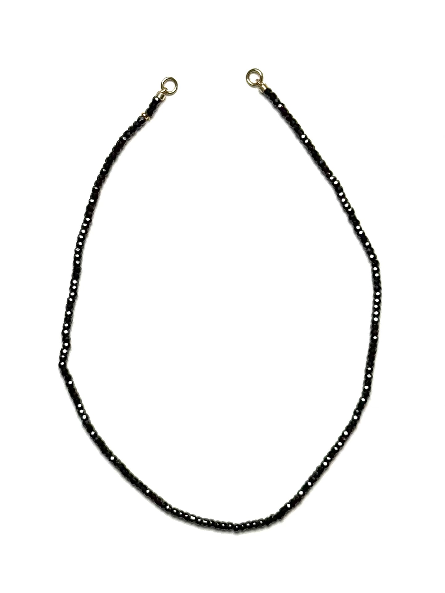 3mm Faceted Black Zircon Necklace