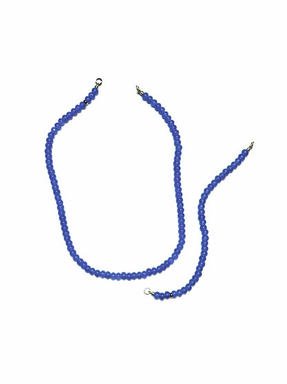 6x4mm Periwinkle Blue Chalcedony Rondelle Necklace