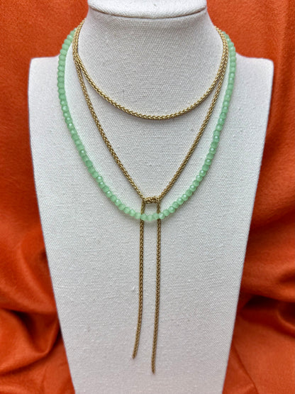 3mm Matte Gold Wheat Chain Lariat