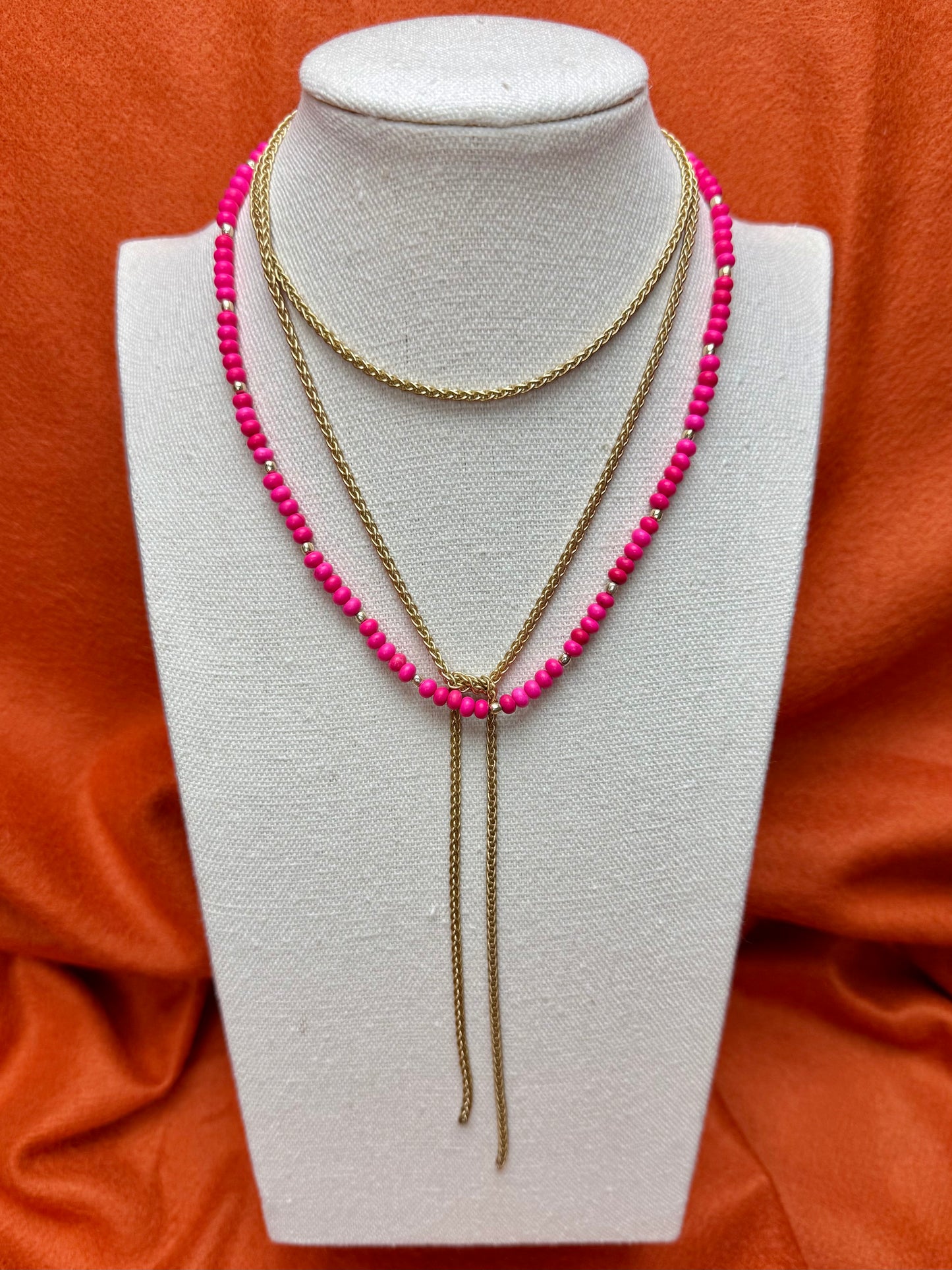 3mm Matte Gold Wheat Chain Lariat
