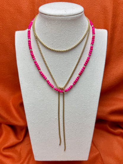 3mm Matte Gold Wheat Chain Lariat